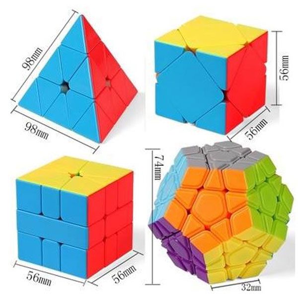 Kit 4 Cubos Mágico Pyraminx Megaminx Skewb Square Envio Ja