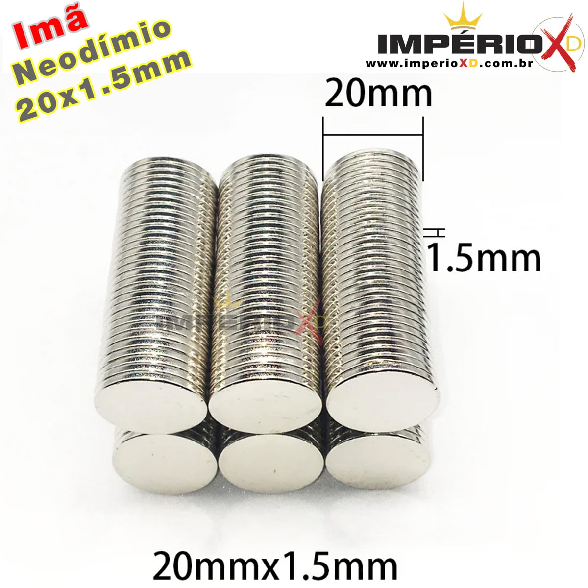 Imã de Neodímio (super imã) de 20 x 1.5 mm.