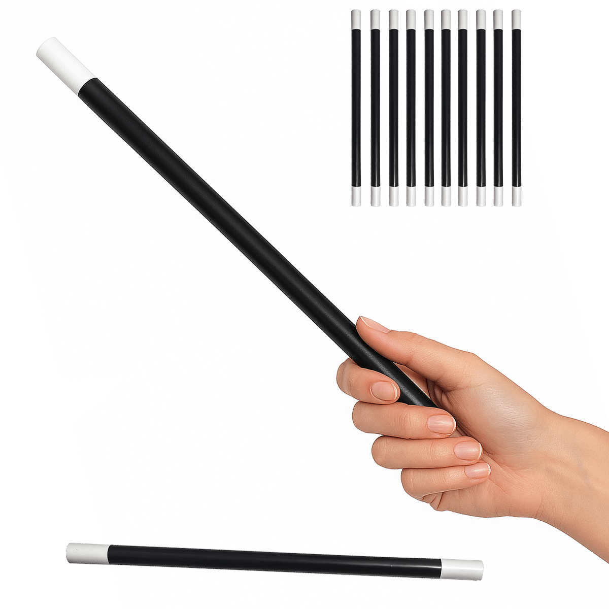 Varinha Mágica Comum 17cm - Pontas Brancas - Atacado