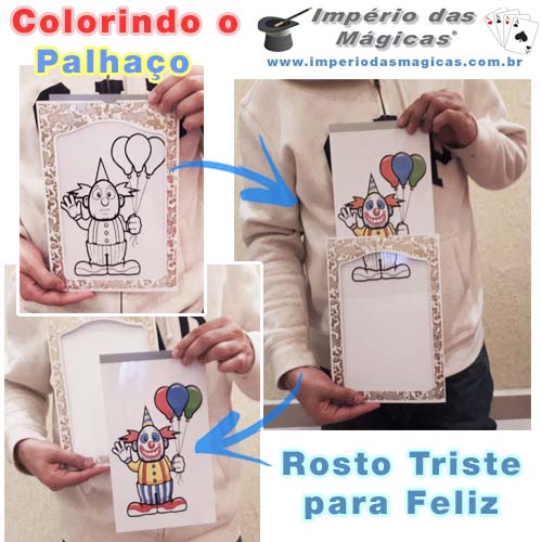 Mágica Colorindo o Palhaço - Rosto Triste para Feliz