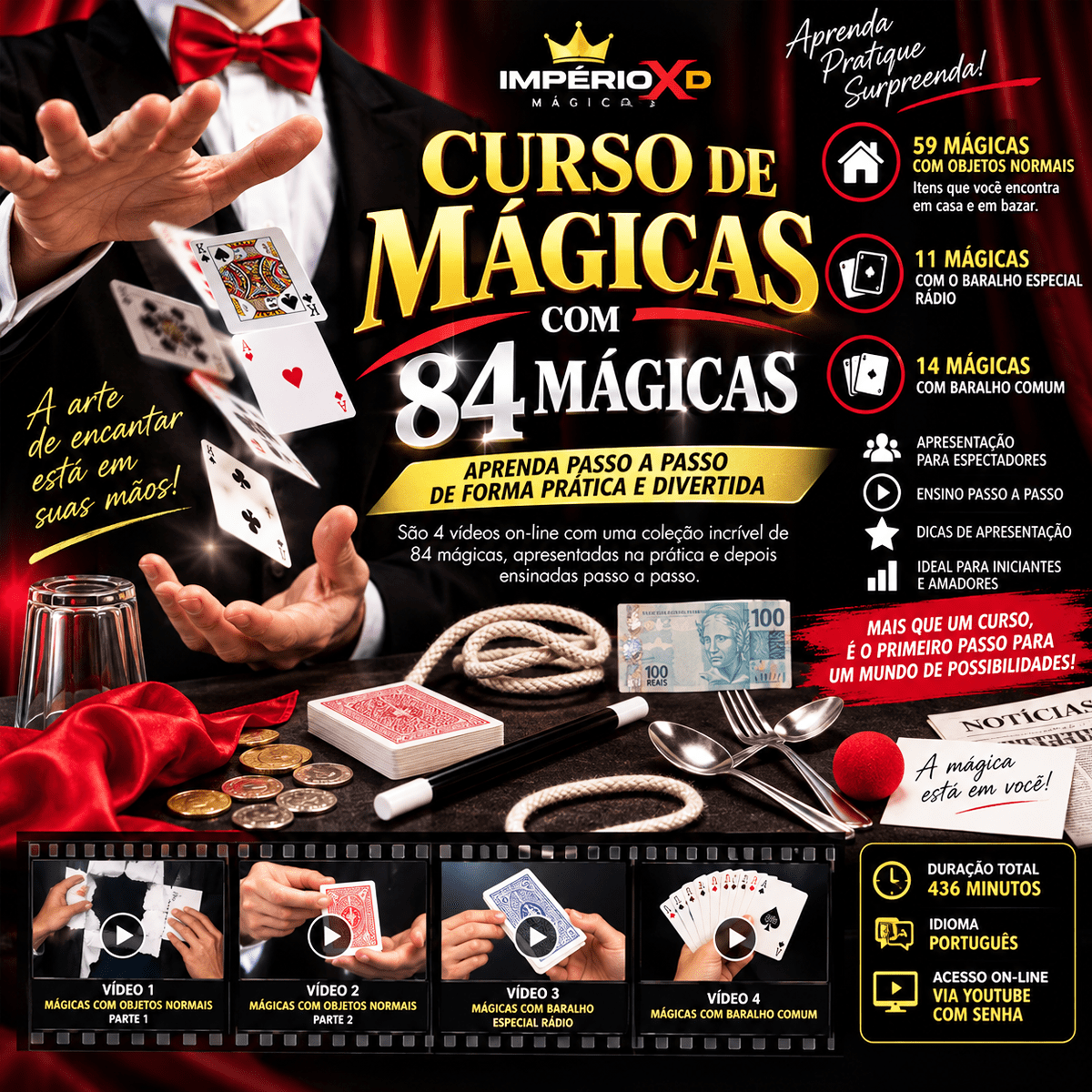 Curso de Mágicas com 84 Mágicas