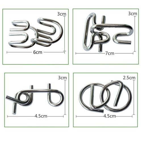 Quebra Cabeça De Metal Enigma 8 Modelo C/instruções - Puzzle - Desafio