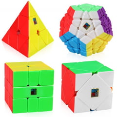 Kit Cubo Mágico Moyu 4 peças Megaminx Pyraminx Square 1 Skewb R+ D  Profissional Colorido Original Magic Cube - TOP KIDS - Cubo Mágico -  Magazine Luiza